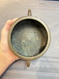 A Chinese bronze censer, Xuande mark, 19th C.