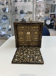 A Japanese Nanban portable lacquer cabinet, Momoyama, late 16th/early 17th C.