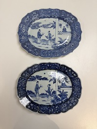 13 Chinese blue and white 'Xi Xiang Ji' serving dishes, Qianlong