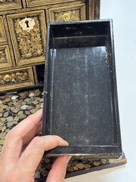 A Japanese Nanban portable lacquer cabinet, Momoyama, late 16th/early 17th C.