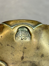 Two Chinese bronze censers and stands, Xuande mark, 19th C.