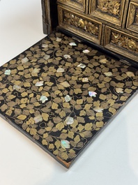 A Japanese Nanban portable lacquer cabinet, Momoyama, late 16th/early 17th C.