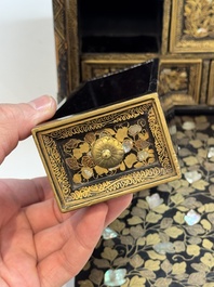 A Japanese Nanban portable lacquer cabinet, Momoyama, late 16th/early 17th C.