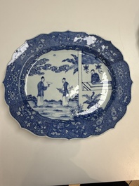 13 Chinese blue and white 'Xi Xiang Ji' serving dishes, Qianlong