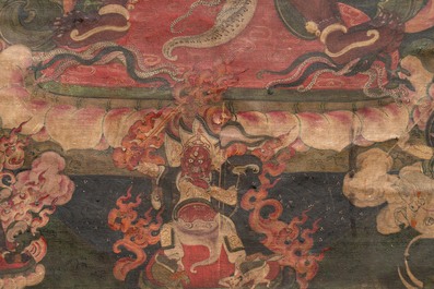 A fine Tibetan 'Vajrabhairava' thangka, 18/19th C.
