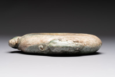Three Chinese archaistic jade carvings, 20th C.