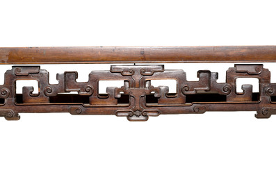 A large Chinese wooden 'Tiaoan' or altar table with chilong design, 19th C.