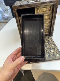 A Japanese Nanban portable lacquer cabinet, Momoyama, late 16th/early 17th C.