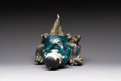 A fine and rare Chinese polychrome figure of a lady, Ye Yunhong Zhi 葉運紅製 mark, Republic