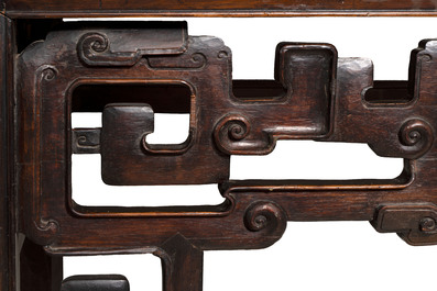 A large Chinese wooden 'Tiaoan' or altar table with chilong design, 19th C.