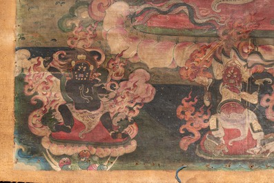A fine Tibetan 'Vajrabhairava' thangka, 18/19th C.