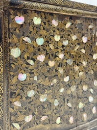 A Japanese Nanban portable lacquer cabinet, Momoyama, late 16th/early 17th C.