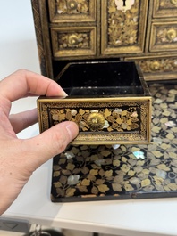 A Japanese Nanban portable lacquer cabinet, Momoyama, late 16th/early 17th C.
