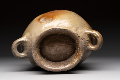 A Raeren stoneware pilgrim's flask, Germany, 17th C.