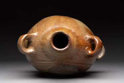 A Raeren stoneware pilgrim's flask, Germany, 17th C.