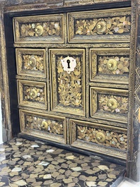 A Japanese Nanban portable lacquer cabinet, Momoyama, late 16th/early 17th C.