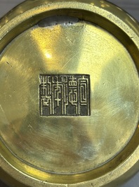 Two Chinese bronze censers and stands, Xuande mark, 19th C.