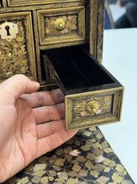 A Japanese Nanban portable lacquer cabinet, Momoyama, late 16th/early 17th C.