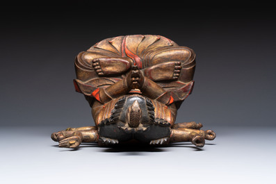 A Chinese or Japanese gilt-lacquered figure of Hayagrīva, 19th C.
