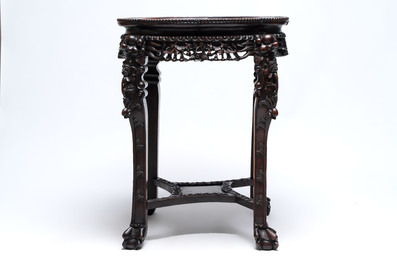 A large Chinese hongmu stand, 19th C.