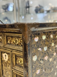 A Japanese Nanban portable lacquer cabinet, Momoyama, late 16th/early 17th C.