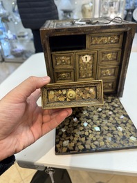 A Japanese Nanban portable lacquer cabinet, Momoyama, late 16th/early 17th C.