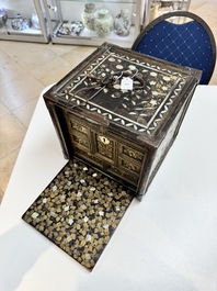 A Japanese Nanban portable lacquer cabinet, Momoyama, late 16th/early 17th C.