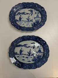 13 Chinese blue and white 'Xi Xiang Ji' serving dishes, Qianlong