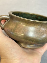A Chinese bronze censer, Xuande mark, 19th C.