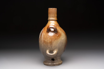 A Raeren stoneware pilgrim's flask, Germany, 17th C.