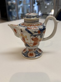 An extraordinary Chinese Imari-style oil lamp and cover, Kangxi/Yongzheng