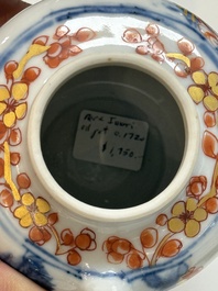 An extraordinary Chinese Imari-style oil lamp and cover, Kangxi/Yongzheng