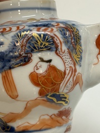 An extraordinary Chinese Imari-style oil lamp and cover, Kangxi/Yongzheng