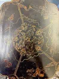Two Chinese gilt-lacquered stands, 20th C.