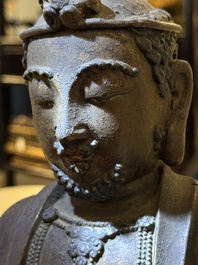 A rare Chinese dry lacquer figure of a Luohan, Ming