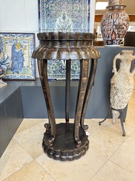 Two Chinese gilt-lacquered stands, 20th C.