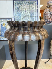 Two Chinese gilt-lacquered stands, 20th C.