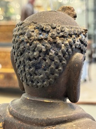 A rare Chinese dry lacquer figure of a Luohan, Ming