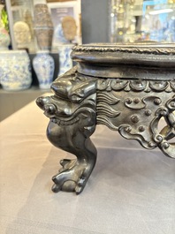 A Chinese carved hongmu stand, Canton 19th C.