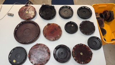 A large collection of 100 Chinese wooden stands, 19/20th C.