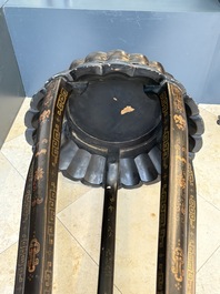 Two Chinese gilt-lacquered stands, 20th C.