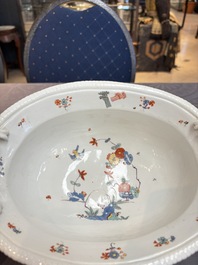 A Meissen kakiemon-style basket with figural head handles, Germany, 18th C.