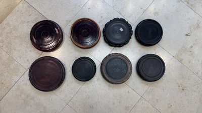 A large collection of 100 Chinese wooden stands, 19/20th C.