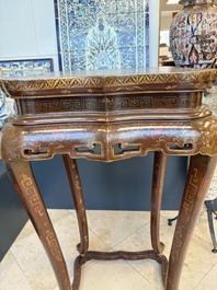 Two Chinese gilt-lacquered stands, 20th C.