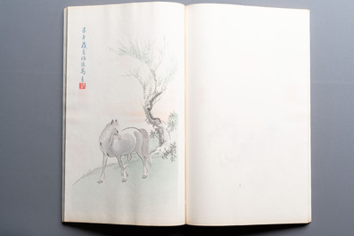 A box with two albums containing 80 woodblocks, 32 of which after Qi Baishi, Rong Bao Zhai studio, Beijing, 1955