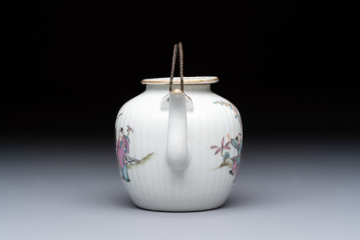 A Chinese famille rose teapot and cover, Tongzhi mark and of the period