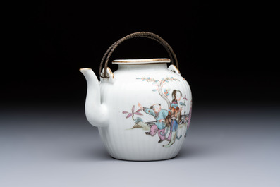 A Chinese famille rose teapot and cover, Tongzhi mark and of the period
