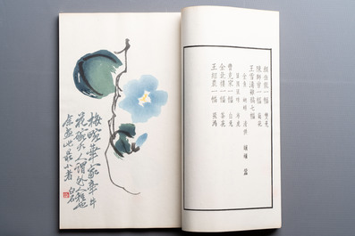 A box with two albums containing 80 woodblocks, 32 of which after Qi Baishi, Rong Bao Zhai studio, Beijing, 1955