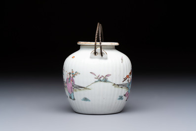 A Chinese famille rose teapot and cover, Tongzhi mark and of the period