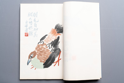 A box with two albums containing 80 woodblocks, 32 of which after Qi Baishi, Rong Bao Zhai studio, Beijing, 1955
